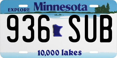 MN license plate 936SUB
