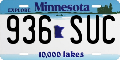 MN license plate 936SUC