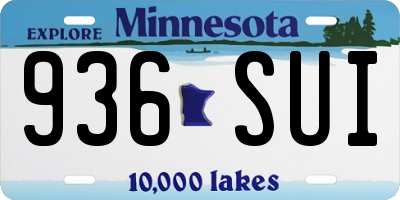 MN license plate 936SUI