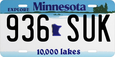 MN license plate 936SUK