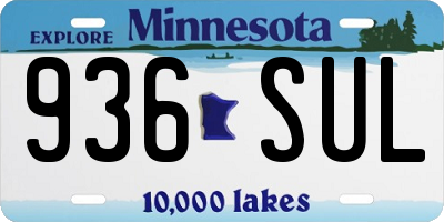 MN license plate 936SUL