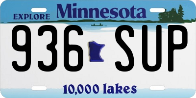 MN license plate 936SUP