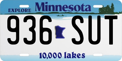 MN license plate 936SUT