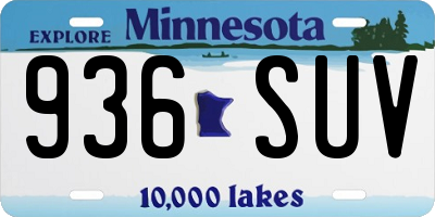 MN license plate 936SUV