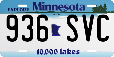 MN license plate 936SVC