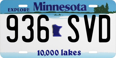 MN license plate 936SVD