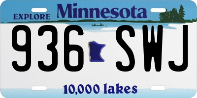 MN license plate 936SWJ