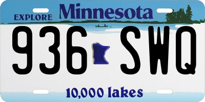 MN license plate 936SWQ