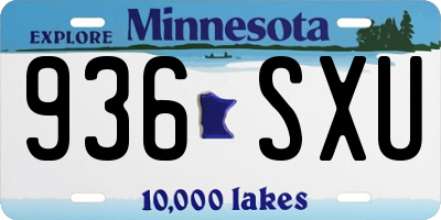MN license plate 936SXU