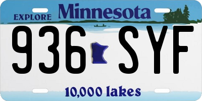 MN license plate 936SYF