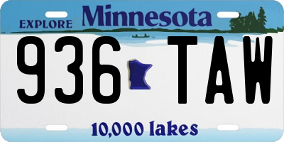 MN license plate 936TAW