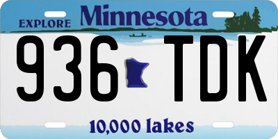 MN license plate 936TDK