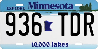 MN license plate 936TDR