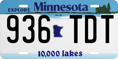 MN license plate 936TDT