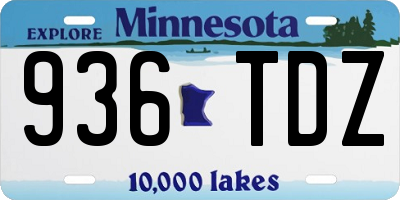MN license plate 936TDZ