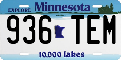 MN license plate 936TEM