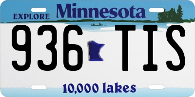 MN license plate 936TIS