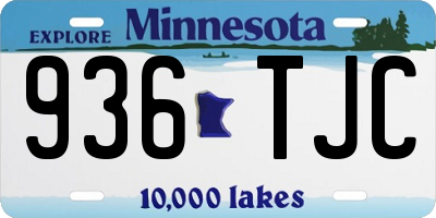 MN license plate 936TJC