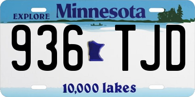 MN license plate 936TJD
