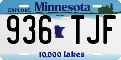 MN license plate 936TJF