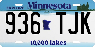 MN license plate 936TJK