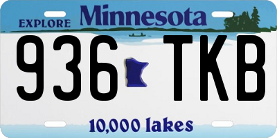 MN license plate 936TKB