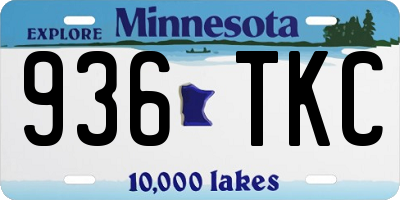 MN license plate 936TKC