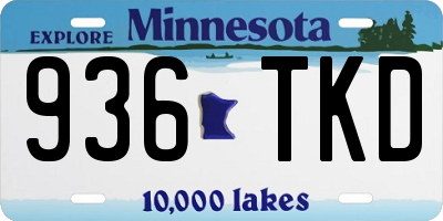 MN license plate 936TKD
