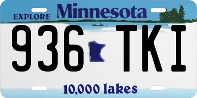 MN license plate 936TKI