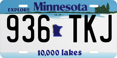 MN license plate 936TKJ