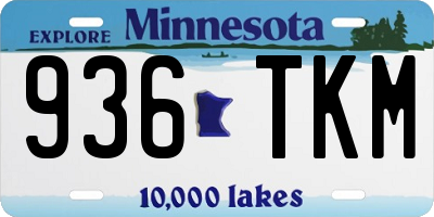 MN license plate 936TKM
