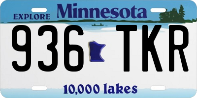 MN license plate 936TKR