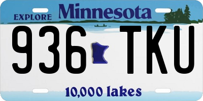 MN license plate 936TKU