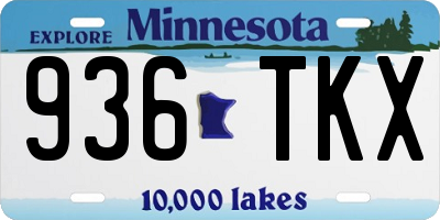 MN license plate 936TKX