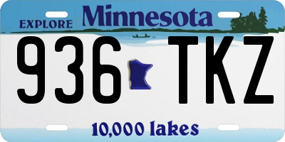 MN license plate 936TKZ