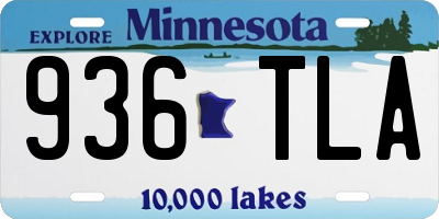 MN license plate 936TLA