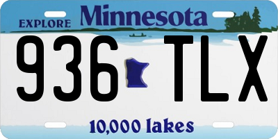 MN license plate 936TLX