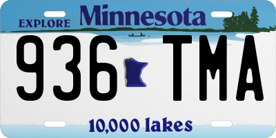 MN license plate 936TMA