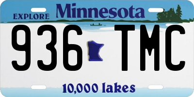 MN license plate 936TMC