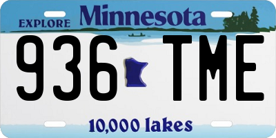 MN license plate 936TME