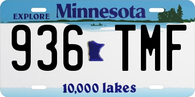 MN license plate 936TMF
