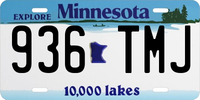 MN license plate 936TMJ