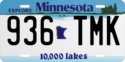 MN license plate 936TMK