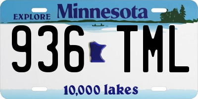 MN license plate 936TML