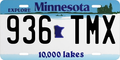 MN license plate 936TMX