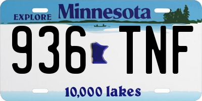 MN license plate 936TNF