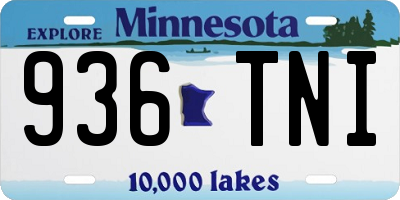 MN license plate 936TNI