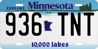 MN license plate 936TNT