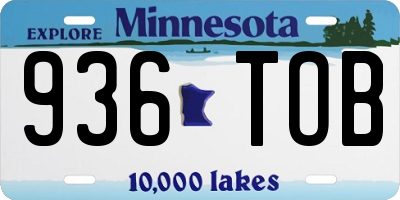MN license plate 936TOB