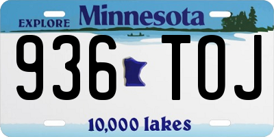 MN license plate 936TOJ